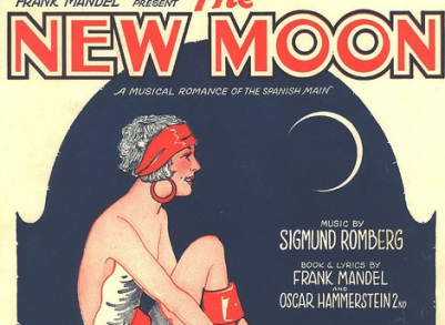 Sheet music cover art for 1928 New Moon by Sigmund Romberg, American Composer